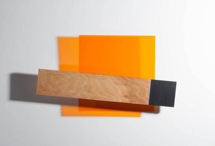 A Blue Line, acrylic, wood, and plexiglass by Ryan Erickson