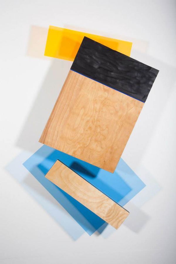 A Field of Orange and Blue, acrylic, wood, and plexiglass by Ryan Erickson