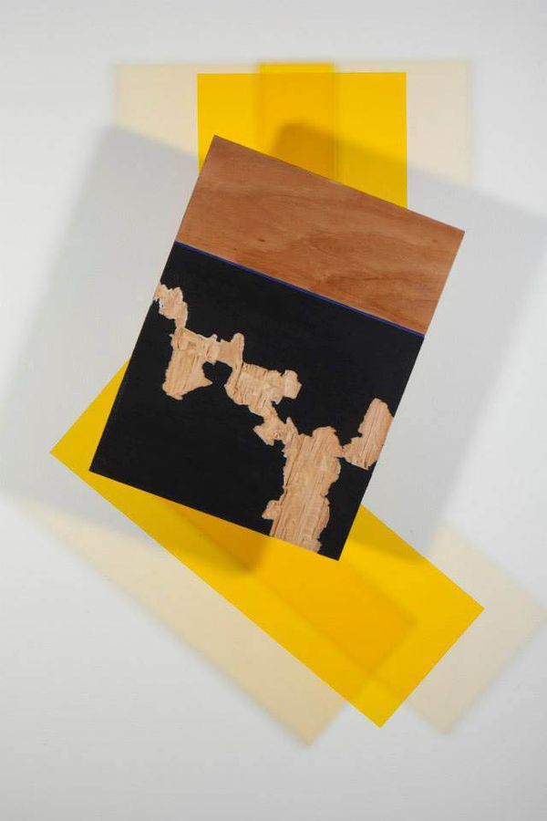 Two Fields of Yellow, acrylic, wood, and plexiglass by Ryan Erickson