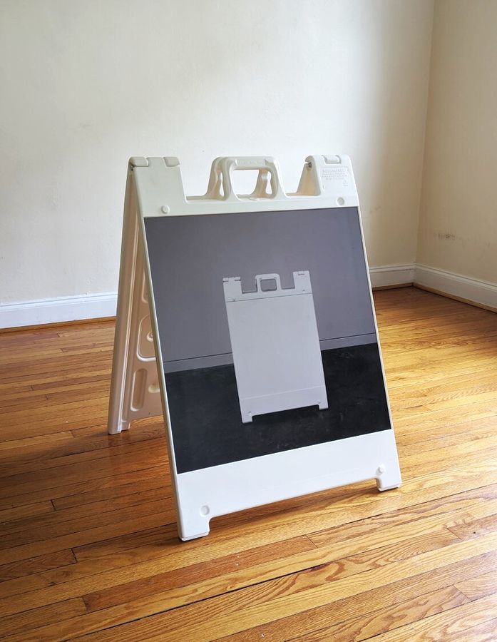 Sign Depicting Itself, vinyl print on sign by Ryan Erickson