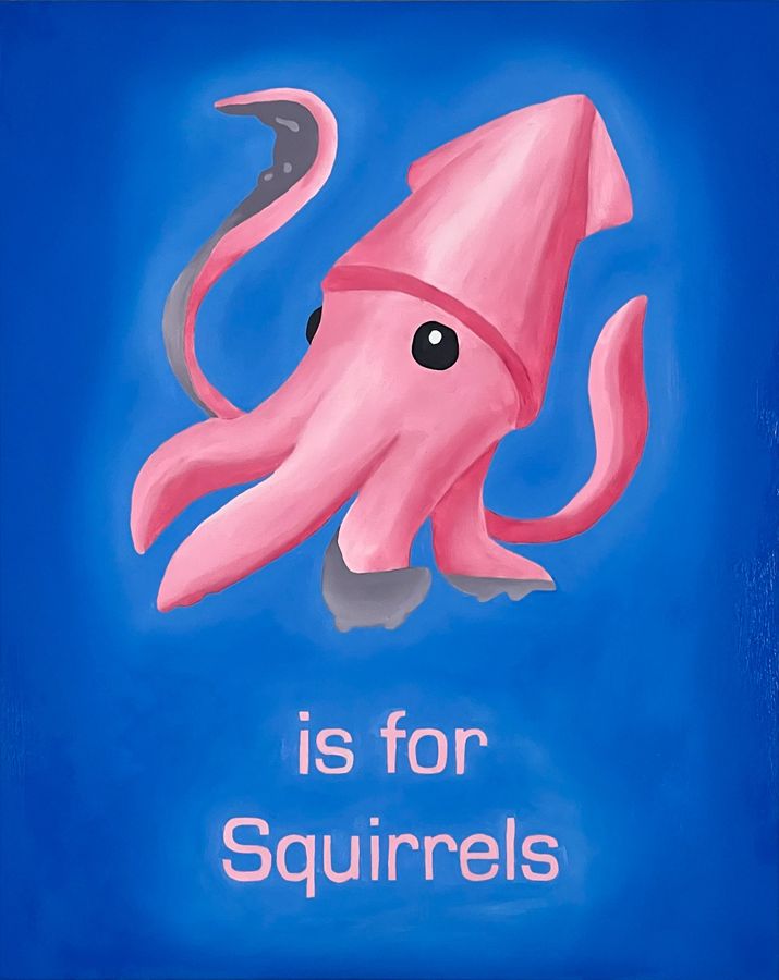 Squid is for Squirrels, oil on panel by Ryan Erickson