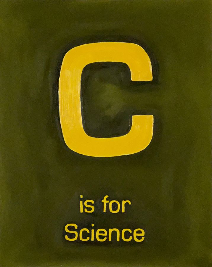 C is for Science, oil on panel by Ryan Erickson