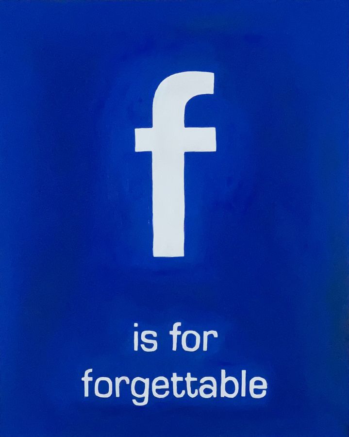 f is for forgettable, oil on panel by Ryan Erickson