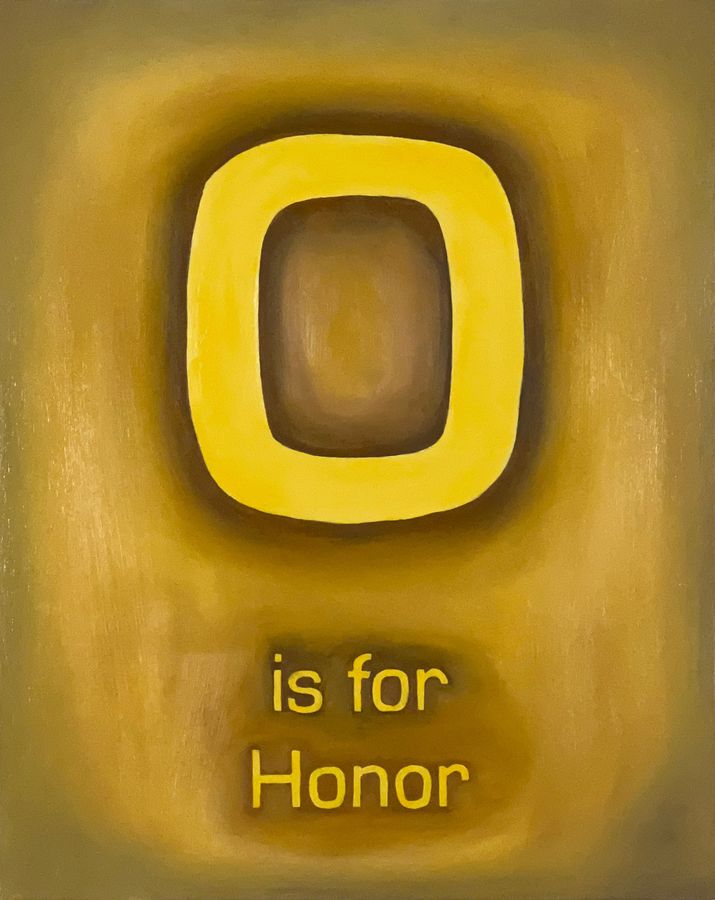 O is for Honor, oil on panel by Ryan Erickson