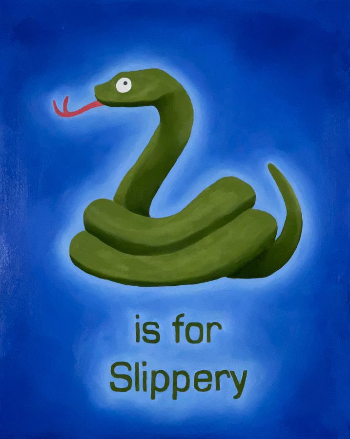 Snake is for Slippery, oil on panel by Ryan Erickson