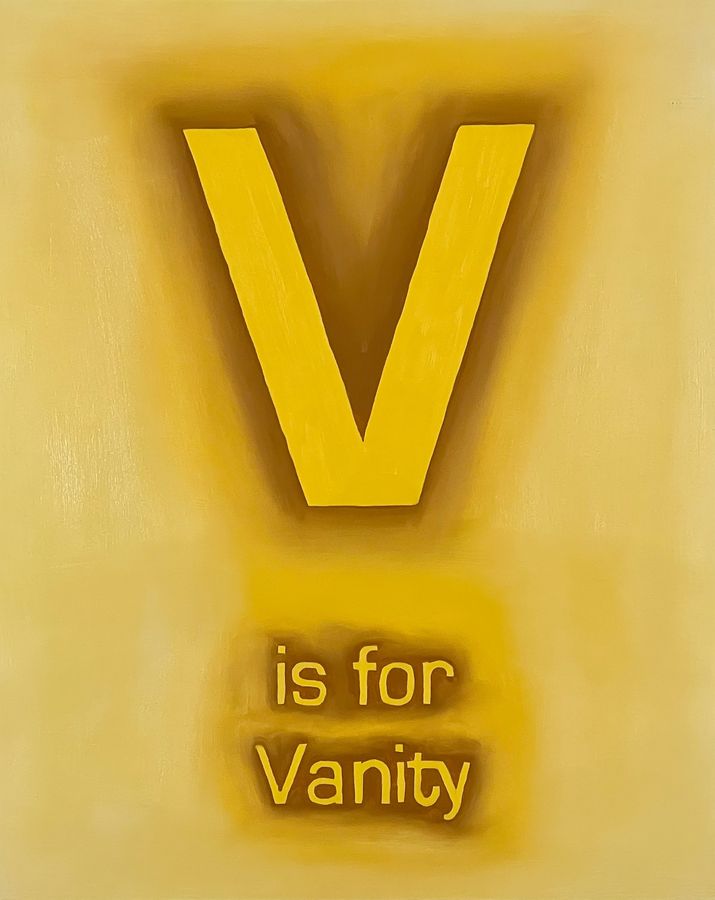 V is for Vanity, oil on panel by Ryan Erickson