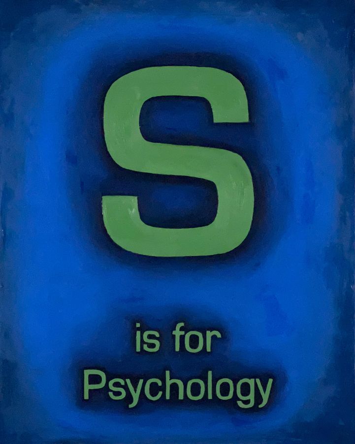 S is for Psychology, oil on panel by Ryan Erickson