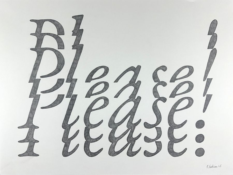 Please!, pencil on paper by Ryan Erickson