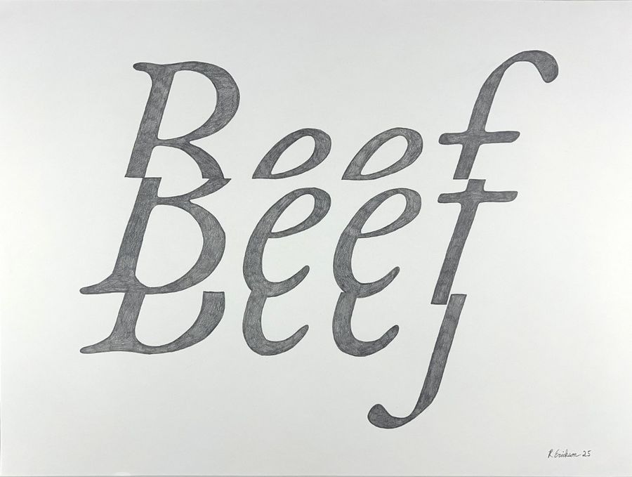 Beef, pencil on paper by Ryan Erickson