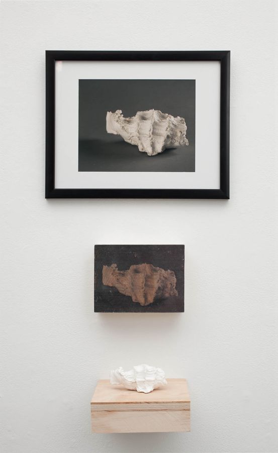 The Handmade Series, plaster, wood, image transfer, and photograph by Ryan Erickson