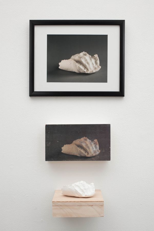 The Handmade Series, plaster, wood, image transfer, and photograph by Ryan Erickson
