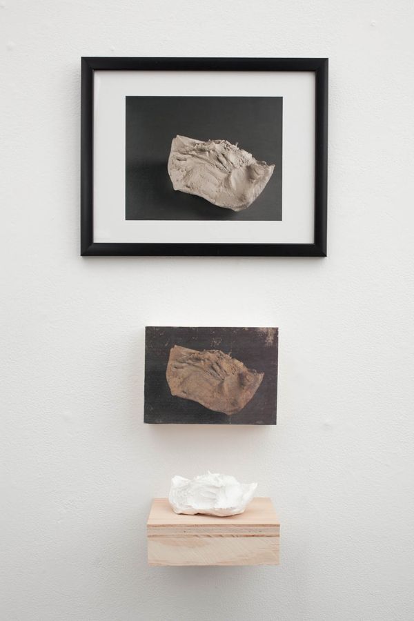 The Handmade Series, plaster, wood, image transfer, and photograph by Ryan Erickson