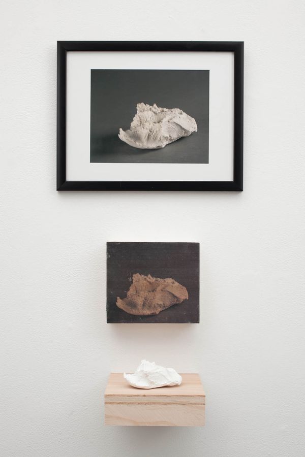 The Handmade Series, plaster, wood, image transfer, and photograph by Ryan Erickson