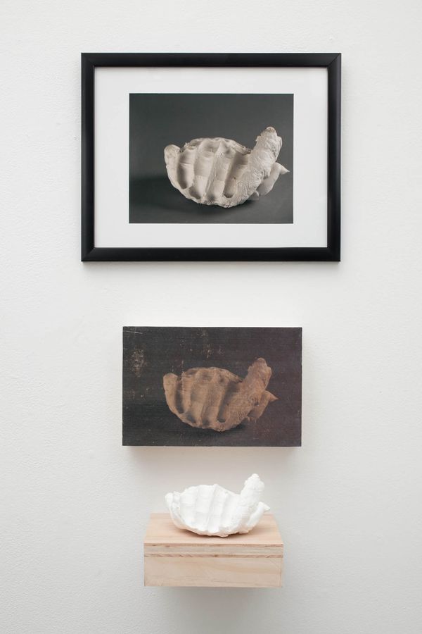 The Handmade Series, plaster, wood, image transfer, and photograph by Ryan Erickson