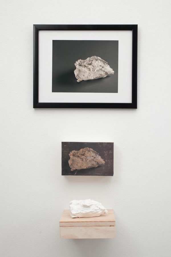 The Handmade Series, plaster, wood, image transfer, and photograph by Ryan Erickson
