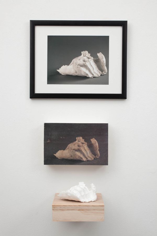 The Handmade Series, plaster, wood, image transfer, and photograph by Ryan Erickson