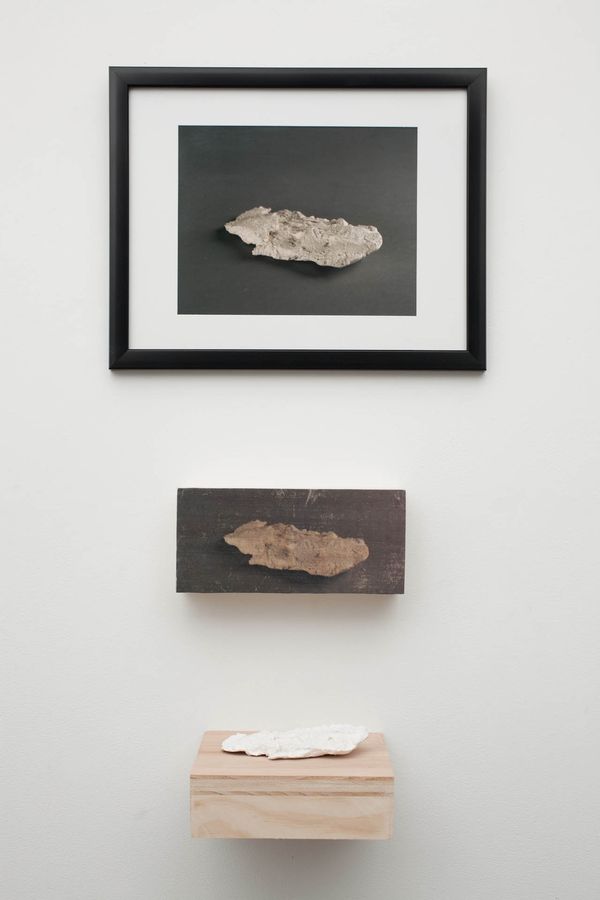 The Handmade Series, plaster, wood, image transfer, and photograph by Ryan Erickson