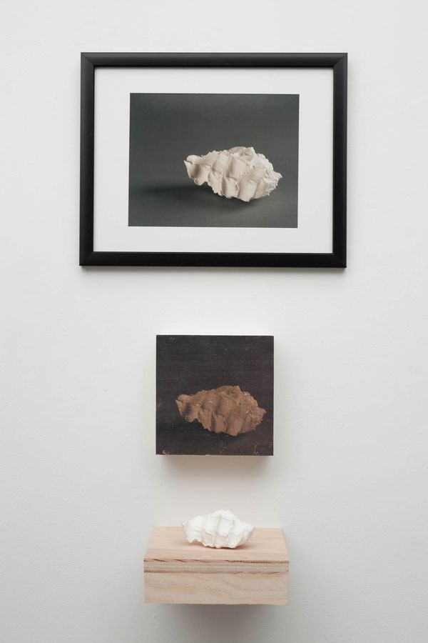 The Handmade Series, plaster, wood, image transfer, and photograph by Ryan Erickson